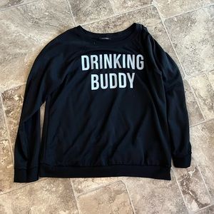 Drinking Buddy crew neck, size medium.
